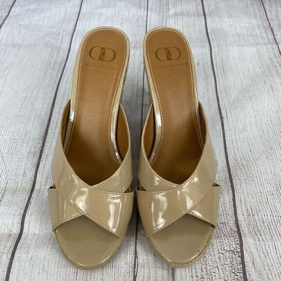 Kelsi Dagger open toe criss cross strap espadrille wedge sz 8 - Picture 3 of 9